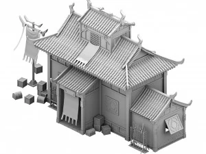 building - escort and inn 3D Model