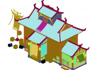 building - escort and inn 3D Model