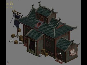 building - escort and inn 3D Model