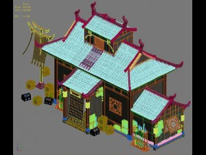 building - escort and inn 3D Model