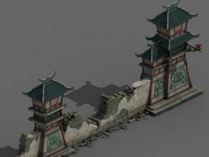 building - broken wall 05 3D Model