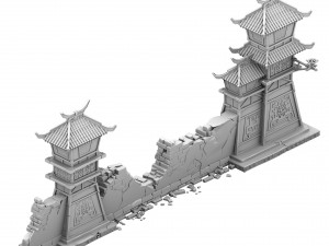 building - broken wall 05 3D 모델