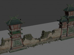 building - broken wall 05 3D 모델
