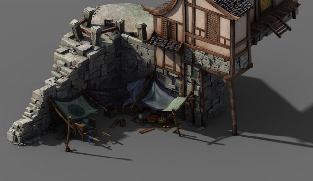 building - broken small stall 01 3D 모델 .c4d .max .obj .3ds .fbx .stl .blend 