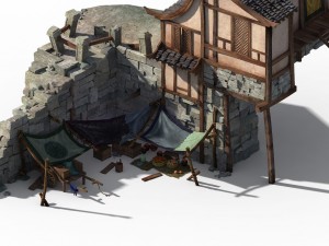 building - broken small stall 01 3D 모델