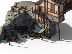 building - broken small stall 01 3D Model