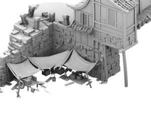 building - broken small stall 01 3D 모델