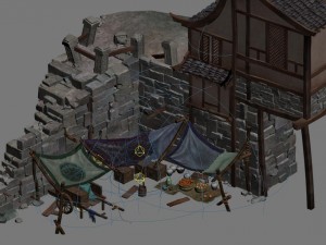 building - broken small stall 01 3D 모델