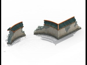 building - broken round wall 3D Модель