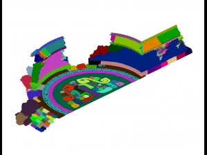building - broken round wall 3D Model