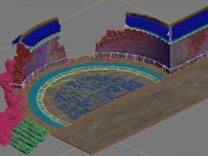 building - broken round wall 3D Model