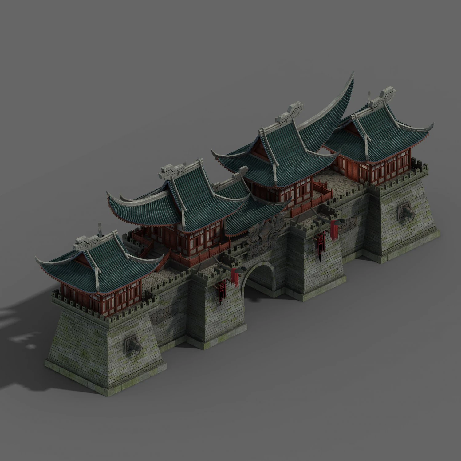 building - wall gate 08 3D Model .c4d .max .obj .3ds .fbx .stl .blend 