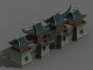 building - wall gate 08 Modello 3D