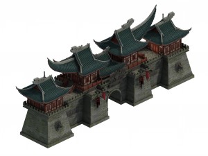 building - wall gate 08 Model 3D