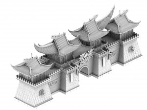 building - wall gate 08 Model 3D