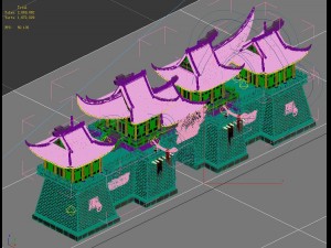 building - wall gate 08 Model 3D