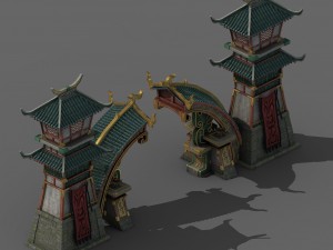 architecture - city gate 02 3D Model
