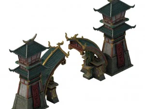 architecture - city gate 02 3D Model