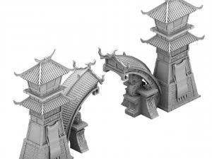 architecture - city gate 02 3D Model