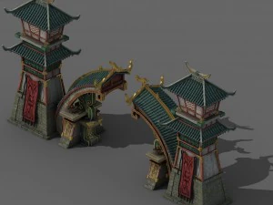 architecture - city gate 02 3D Model