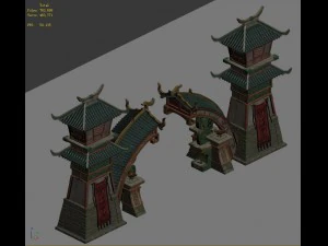 architecture - city gate 02 3D Model