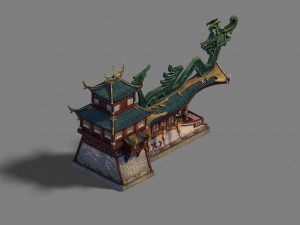 building - city main wall 3D 모델