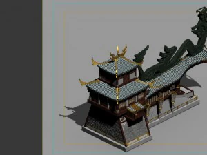 building - city main wall 3D Model
