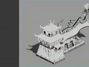 building - city main wall 3D Model
