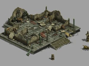 building - house ruins 3D Model