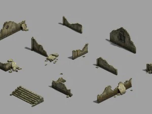 building - house ruins 3D Model