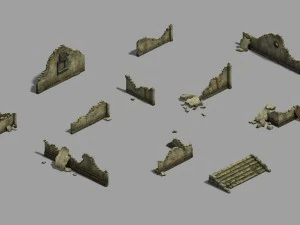 building - house ruins 3D Model