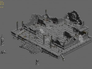 building - house ruins 3D 模型