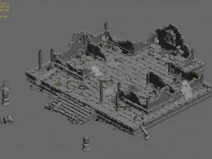 building - house ruins 3D Model
