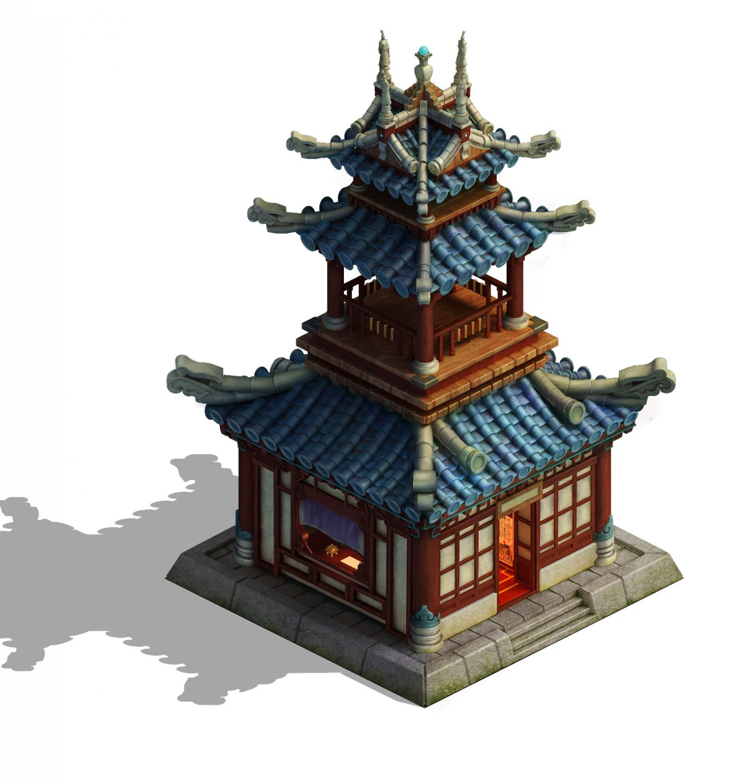 architecture palace - tower 3D Model .c4d .max .obj .3ds .fbx .stl .blend 