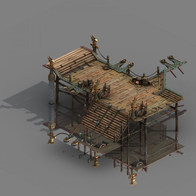 building - pier 01 Model 3D .c4d .max .obj .3ds .fbx .stl .blend 