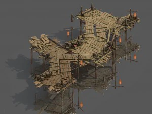 здание - пирс 02 3D Модель