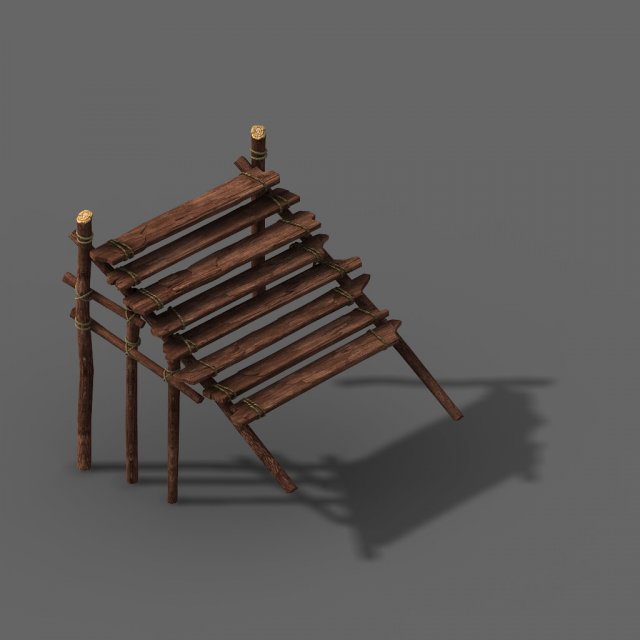 building - wood ladder 2 Model 3D .c4d .max .obj .3ds .fbx .stl .blend 