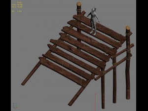 building - wood ladder 2 Model 3D