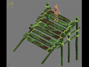 building - wood ladder 2 Model 3D