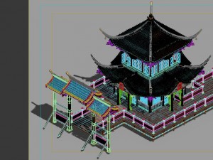 game city ancient china car pier building hotel tr Modèle 3D