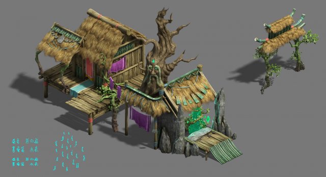 wizard forest - tree house 3D-Modell .c4d .max .obj .3ds .fbx .stl .blend 