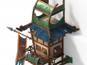 barracks - hanging cliff tower Modèle 3D