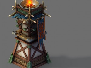 barracks - beacon towers 3D Модель