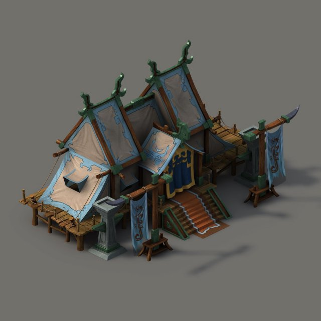 barracks - general tents Modelo 3D .c4d .max .obj .3ds .fbx .stl .blend 