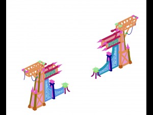 barracks - junzhai gate Model 3D