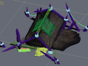 barracks - broken tent 02 Modelo 3D