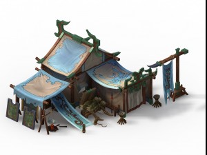 barracks - tents Model 3D