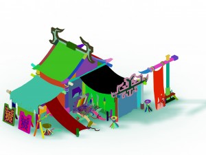 barracks - tents Model 3D