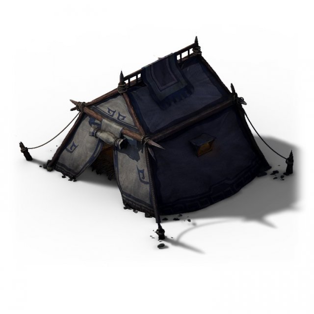barracks - tent 03 3D Модель .c4d .max .obj .3ds .fbx .stl .blend