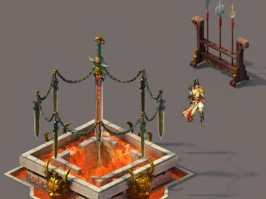 казарма - піч меча 3D Модель